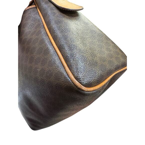 VTG Celine Macadam Boston Bag Brown Coated Canvas Leather Satchel w AUTH COA - Picture 9 of 16